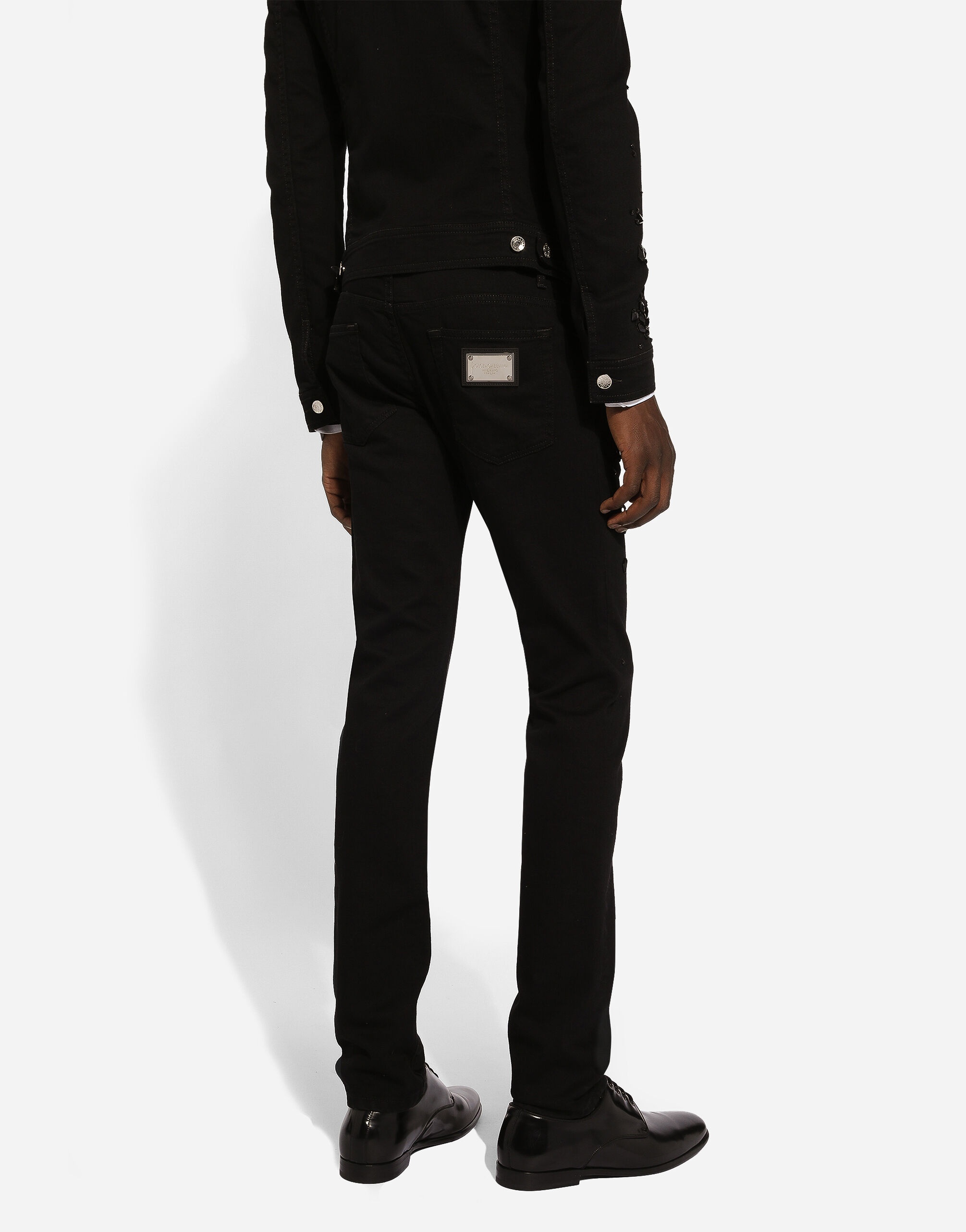 Stretch skinny jeans with rhinestone embroidery - 4