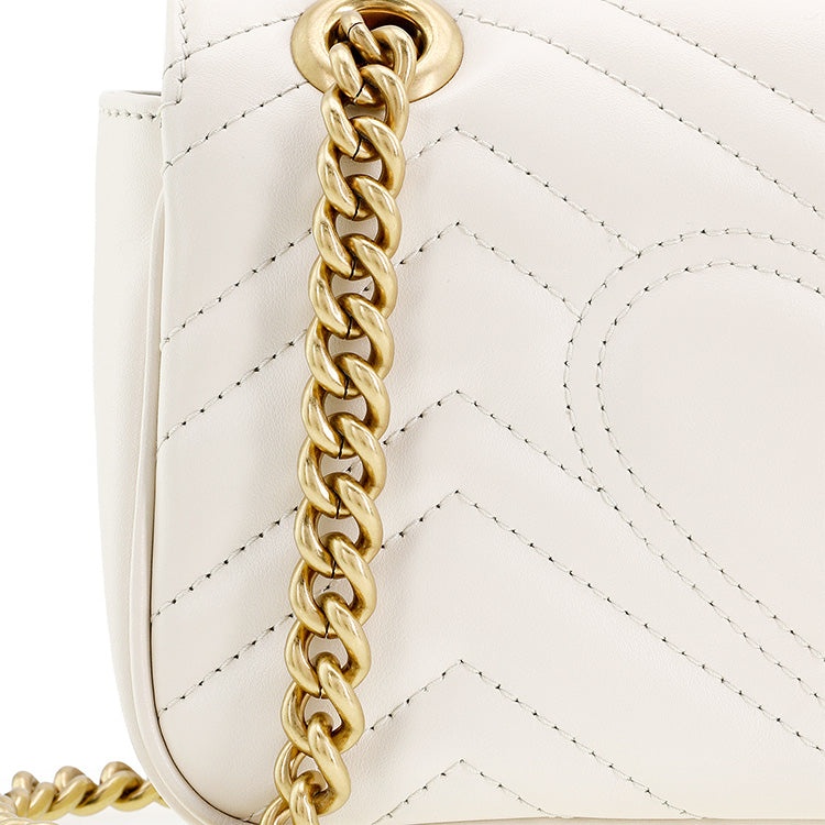 (WMNS) Gucci GG Marmont Series mini Leather Clutch White 446744-DTDIT-9022 - 5
