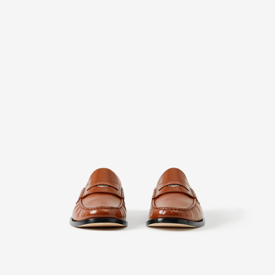 Burberry Coin Detail Leather Penny Loafers outlook
