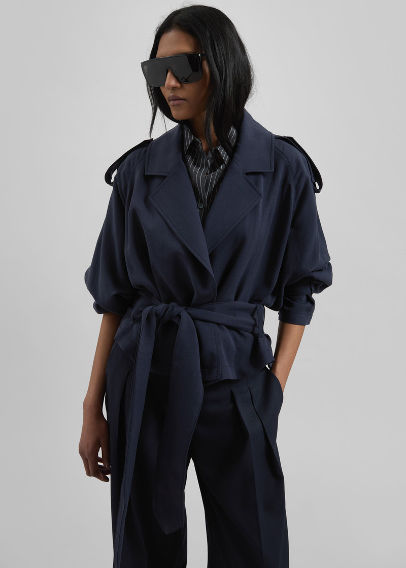 Simona Short Trench - Navy 1