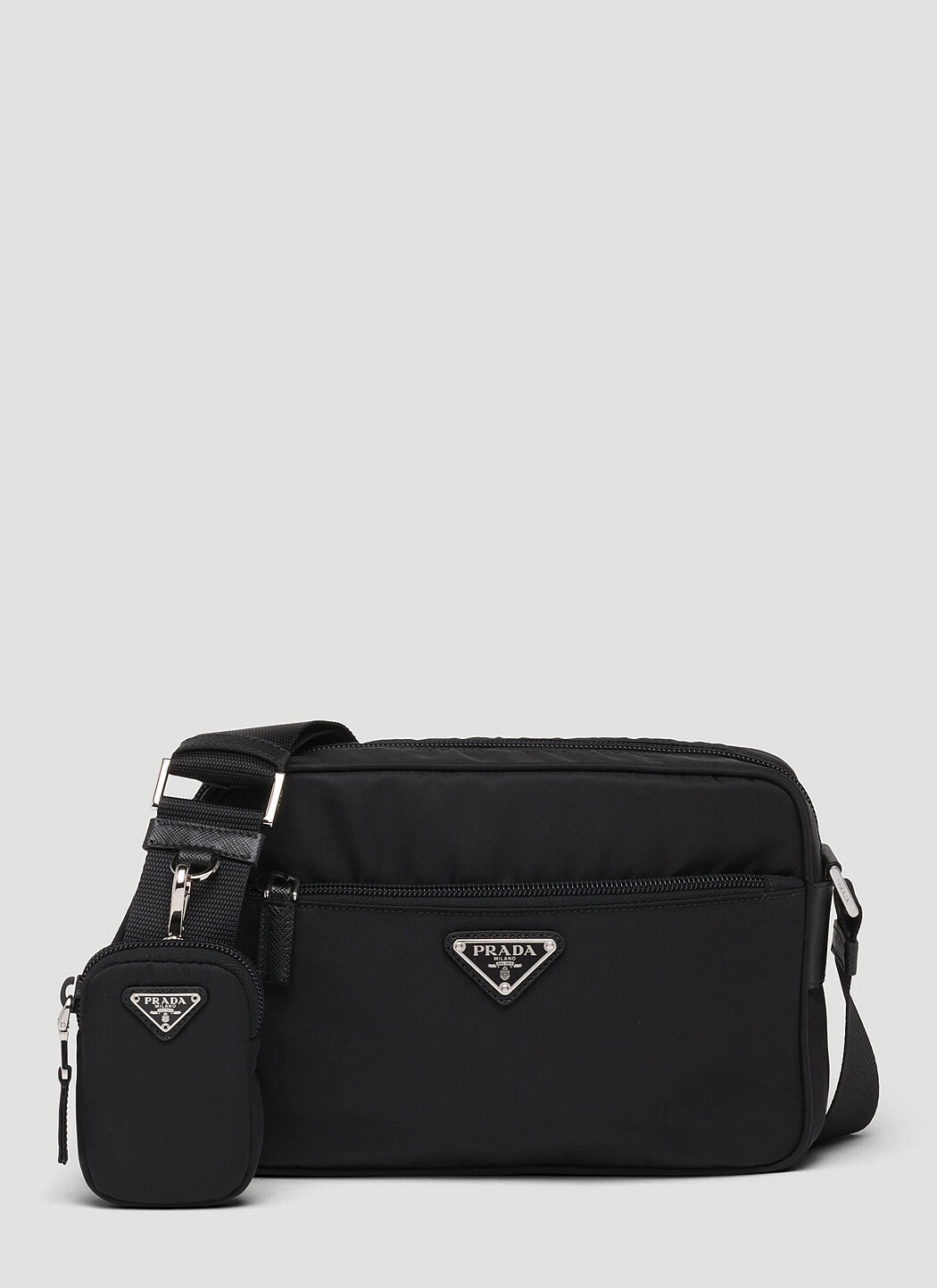 Re-Nylon and Saffiano Leather Shoulder Bag - 1
