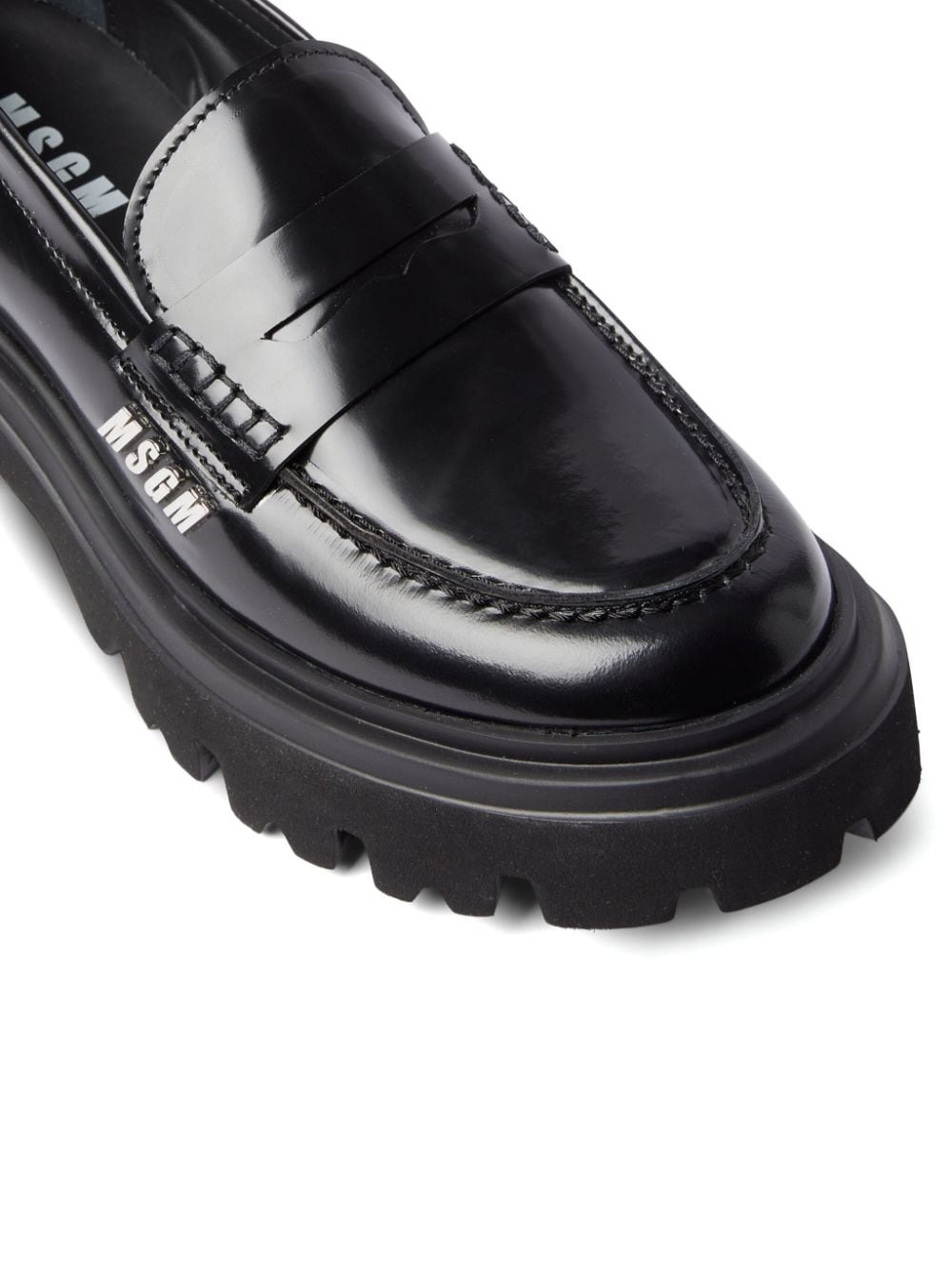 polished leather penny loafers - 4