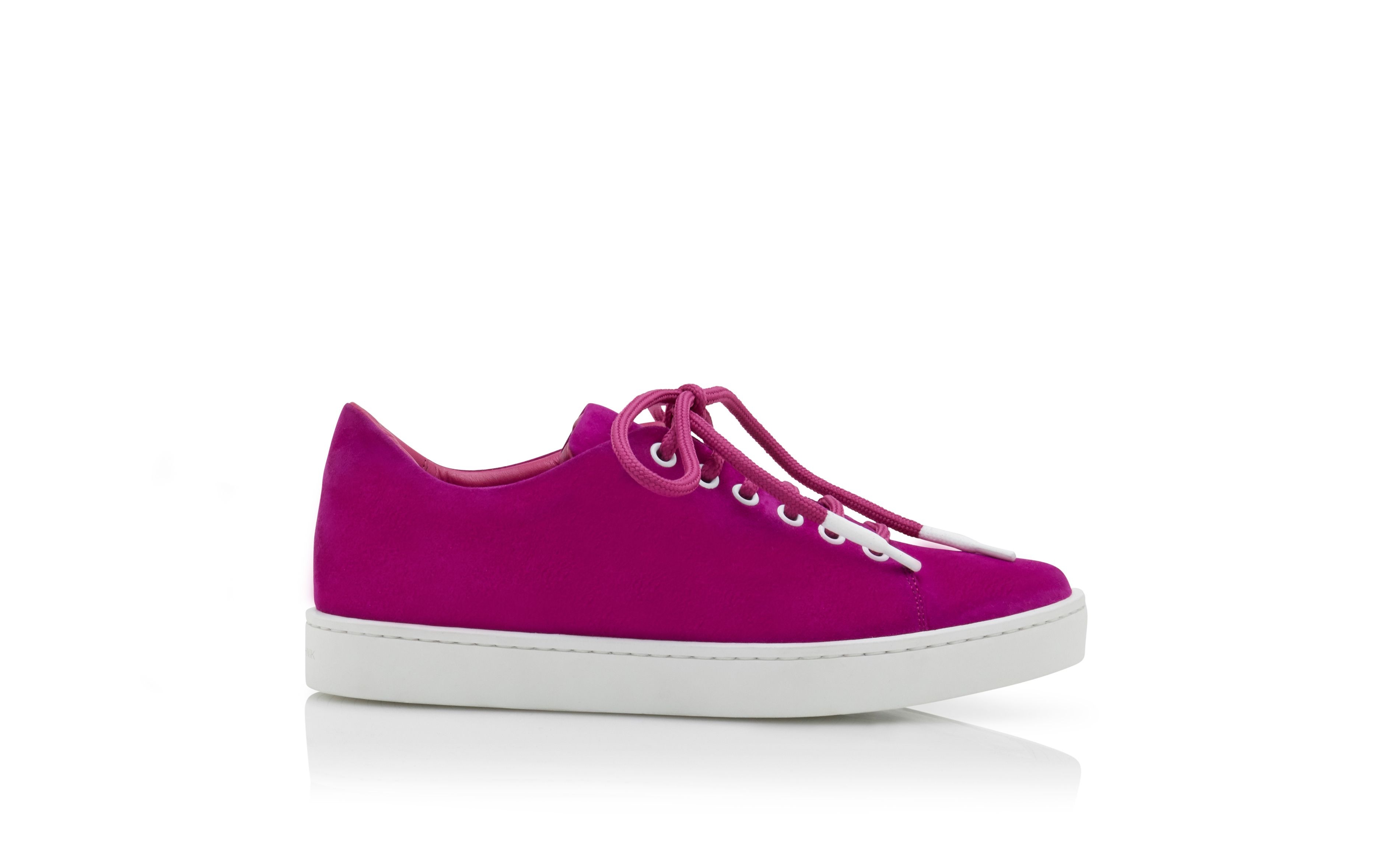 Bright Purple Suede Low Cut Sneakers - 1