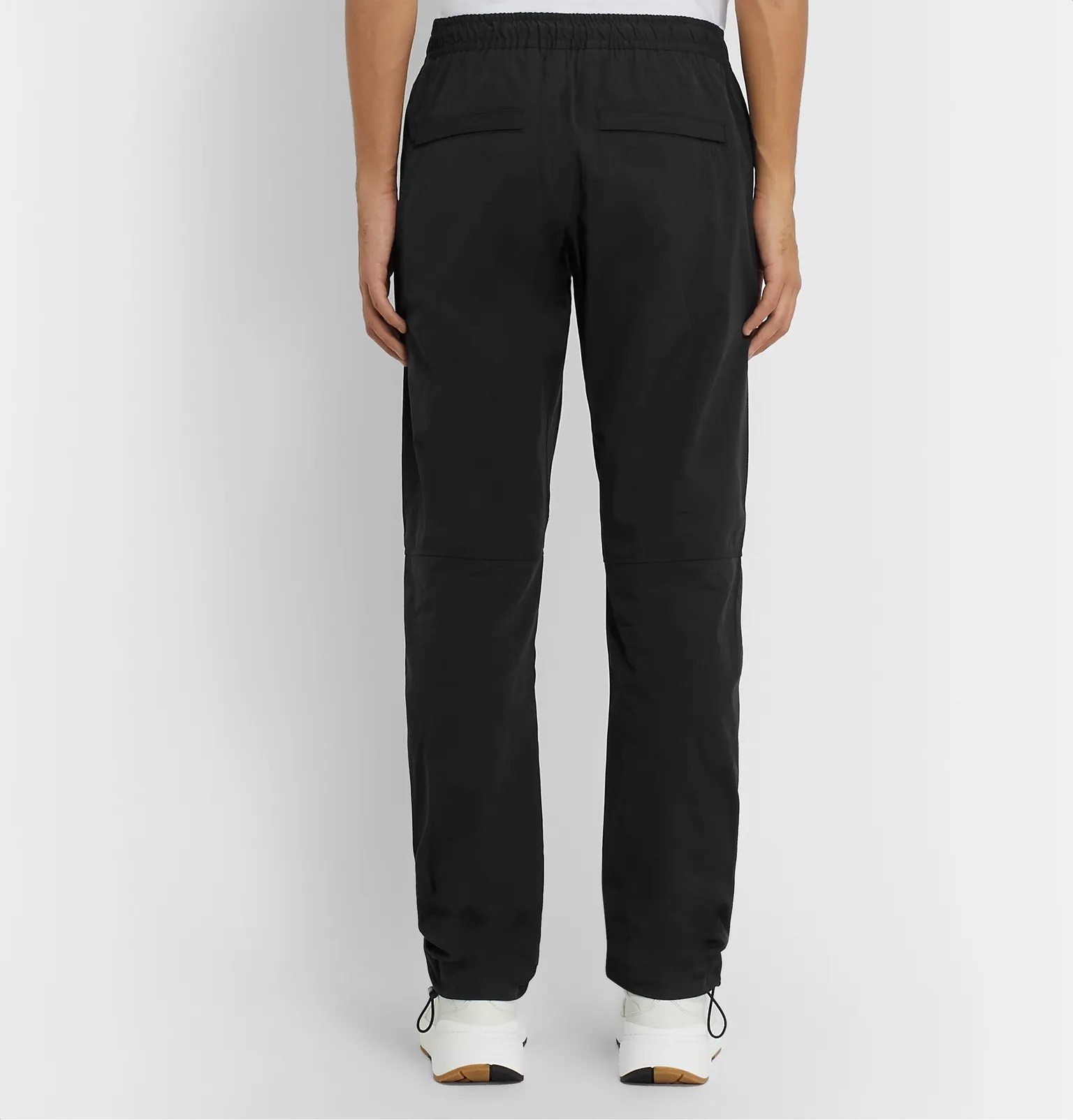 Black Tapered Cotton-Blend Trousers - 5