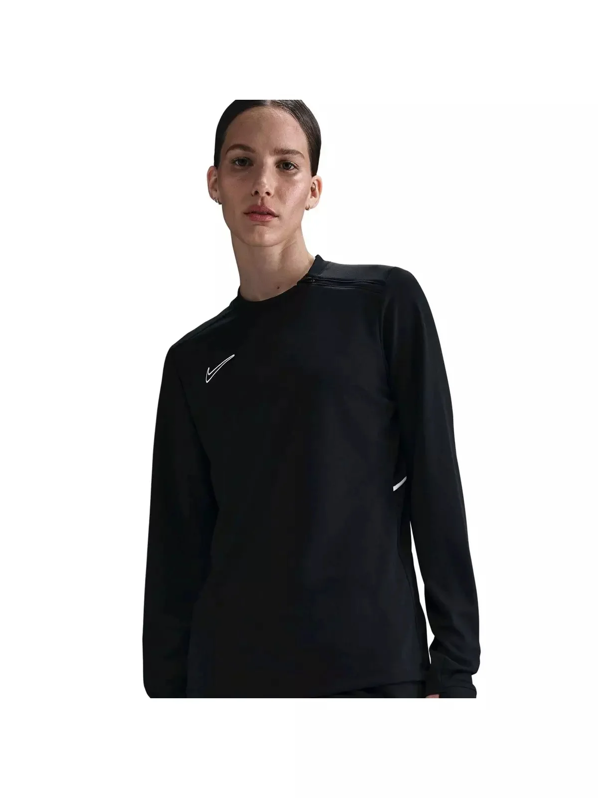 Women's Dri-FIT Crew-Neck Long-Sleeve Soccer Top-Black - 1