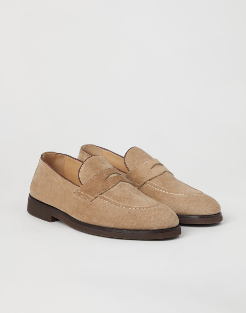 Washed suede penny loafers - 1