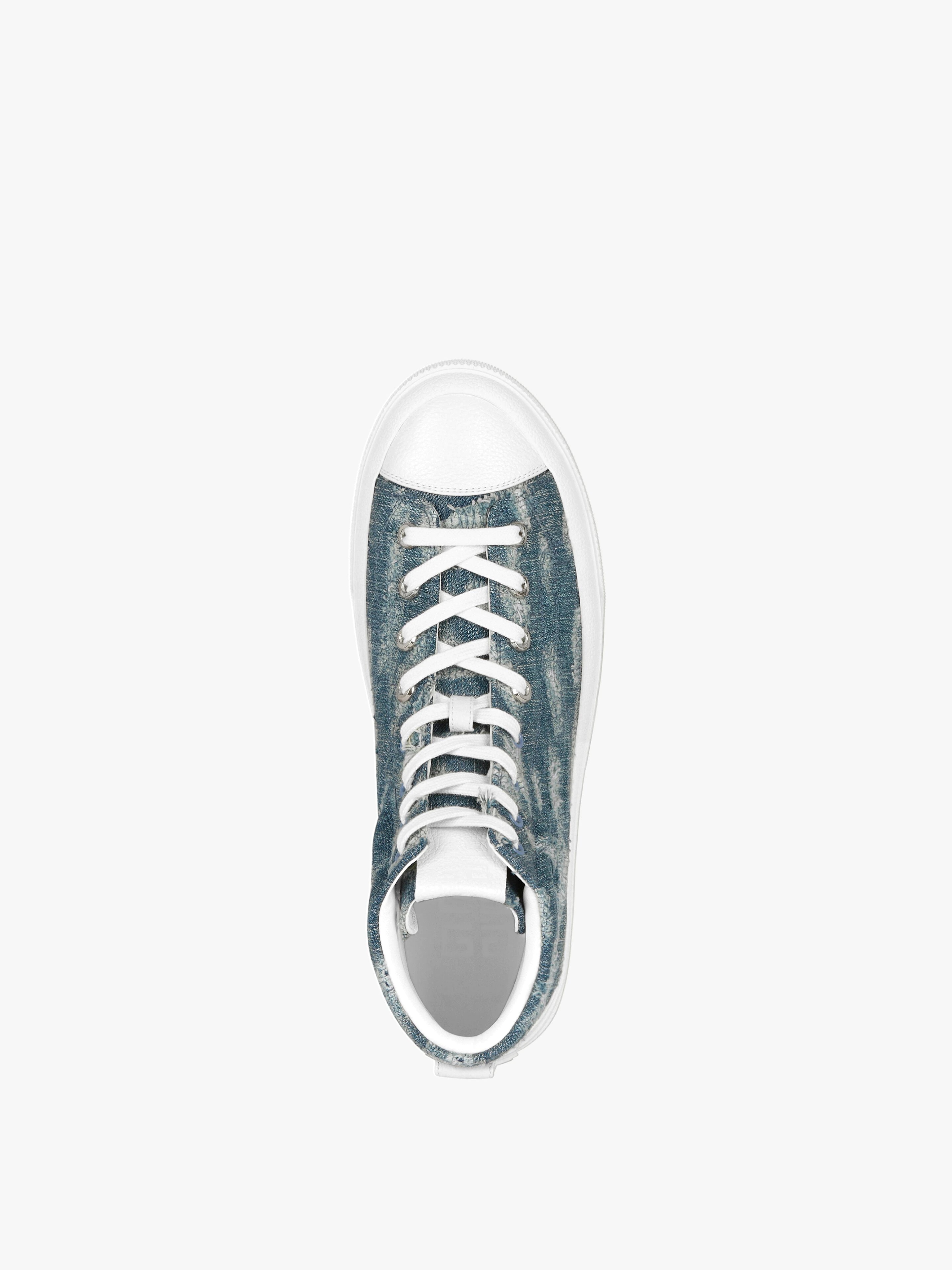 CITY HIGH SNEAKERS IN DESTROYED DENIM - 4