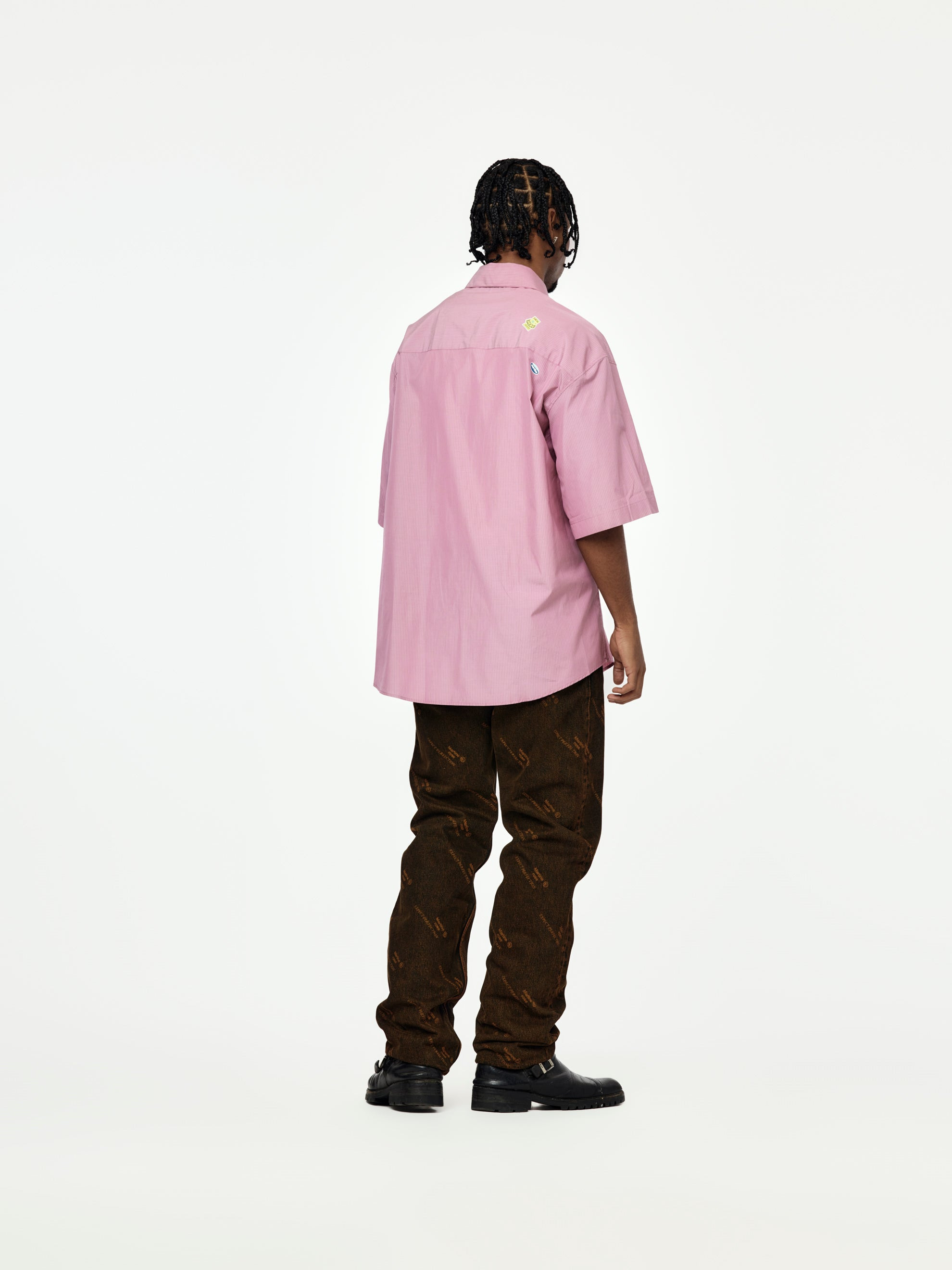 STRIPE S/S BOXY WRAP SHIRT (PURPLE/BLACK) - 5