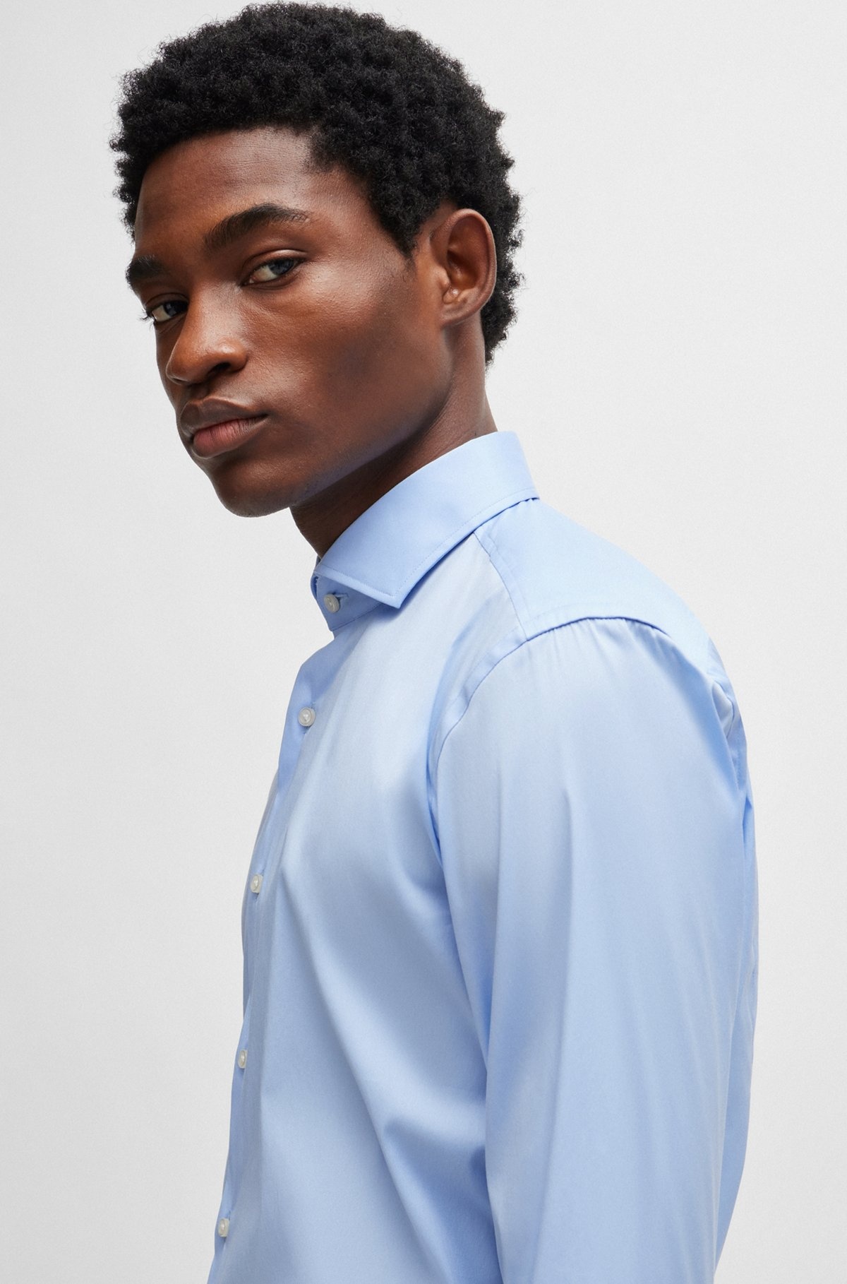SLIM-FIT SHIRT IN EASY-IRON POPLIN - 5