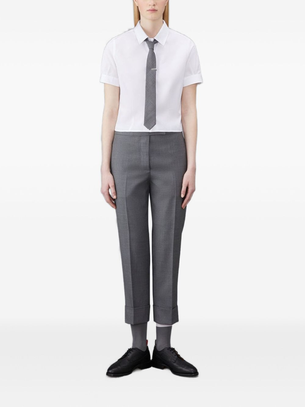 french-cuff cropped shirt - 3