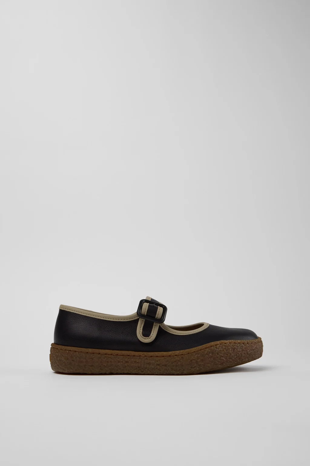 Peu Terreno Black Leather Ballerinas for Women. - 1
