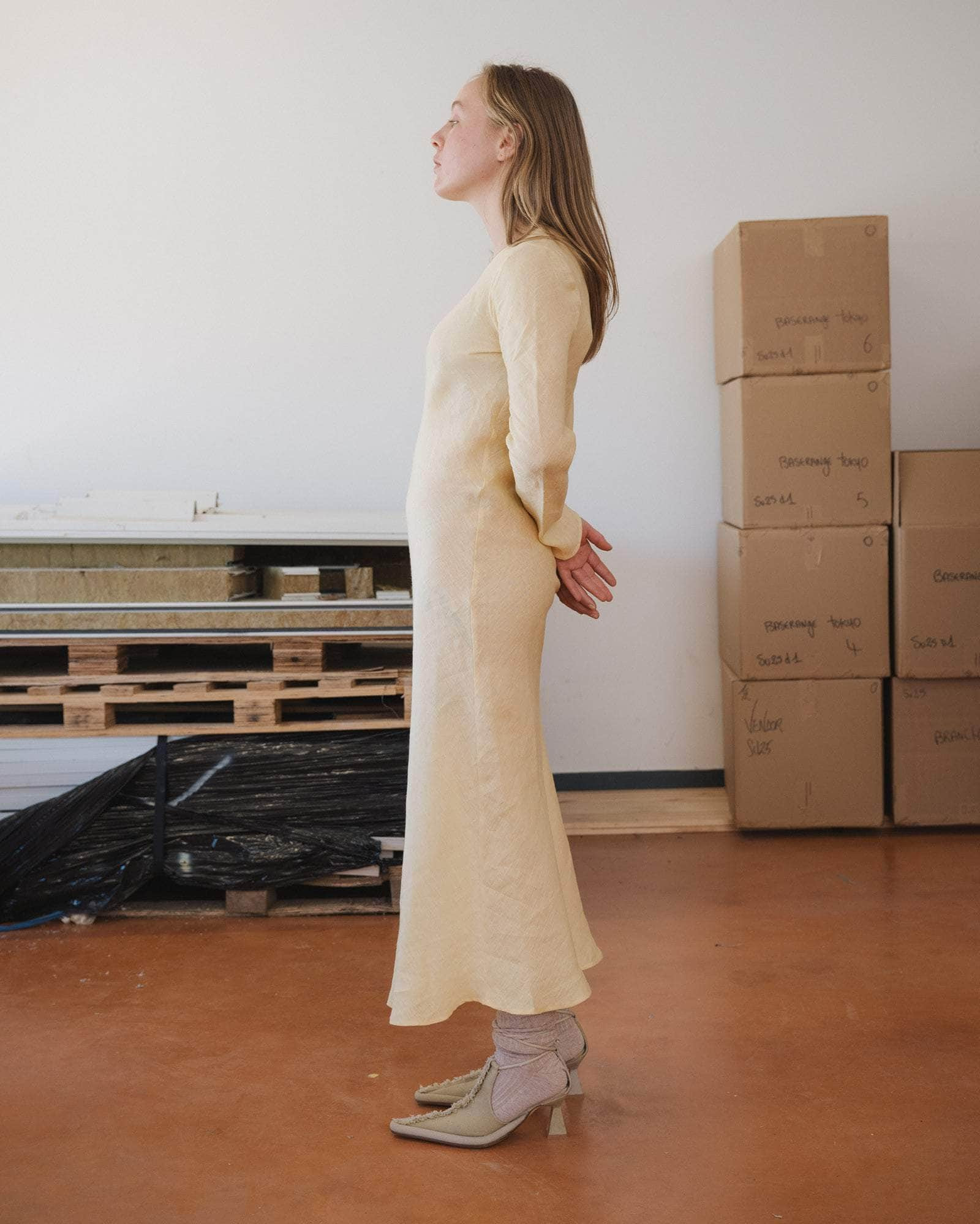 Dydine Long Sleeve Dress - Fine Linen - 8