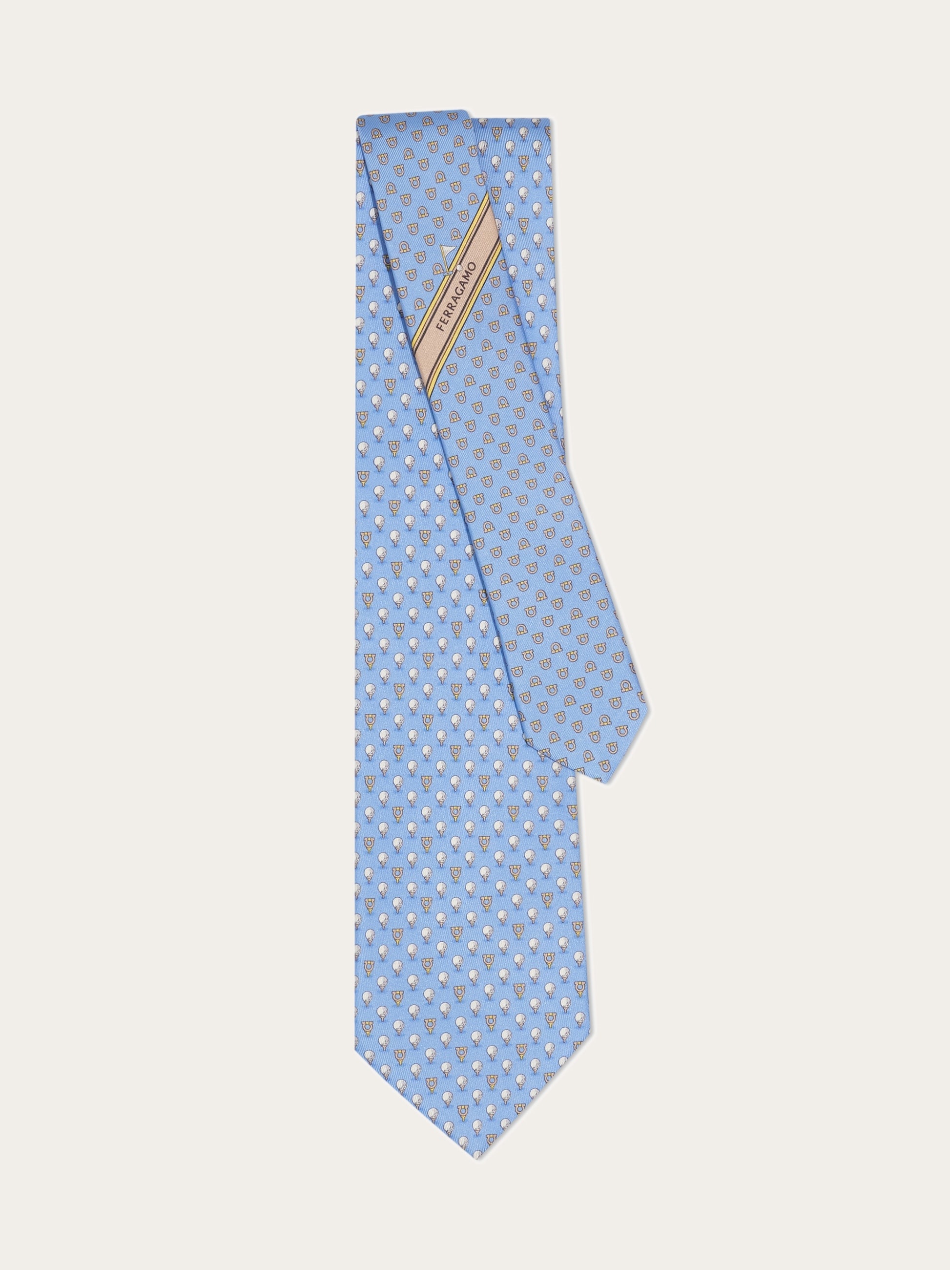 Silk tie with golf and Gancini - 3