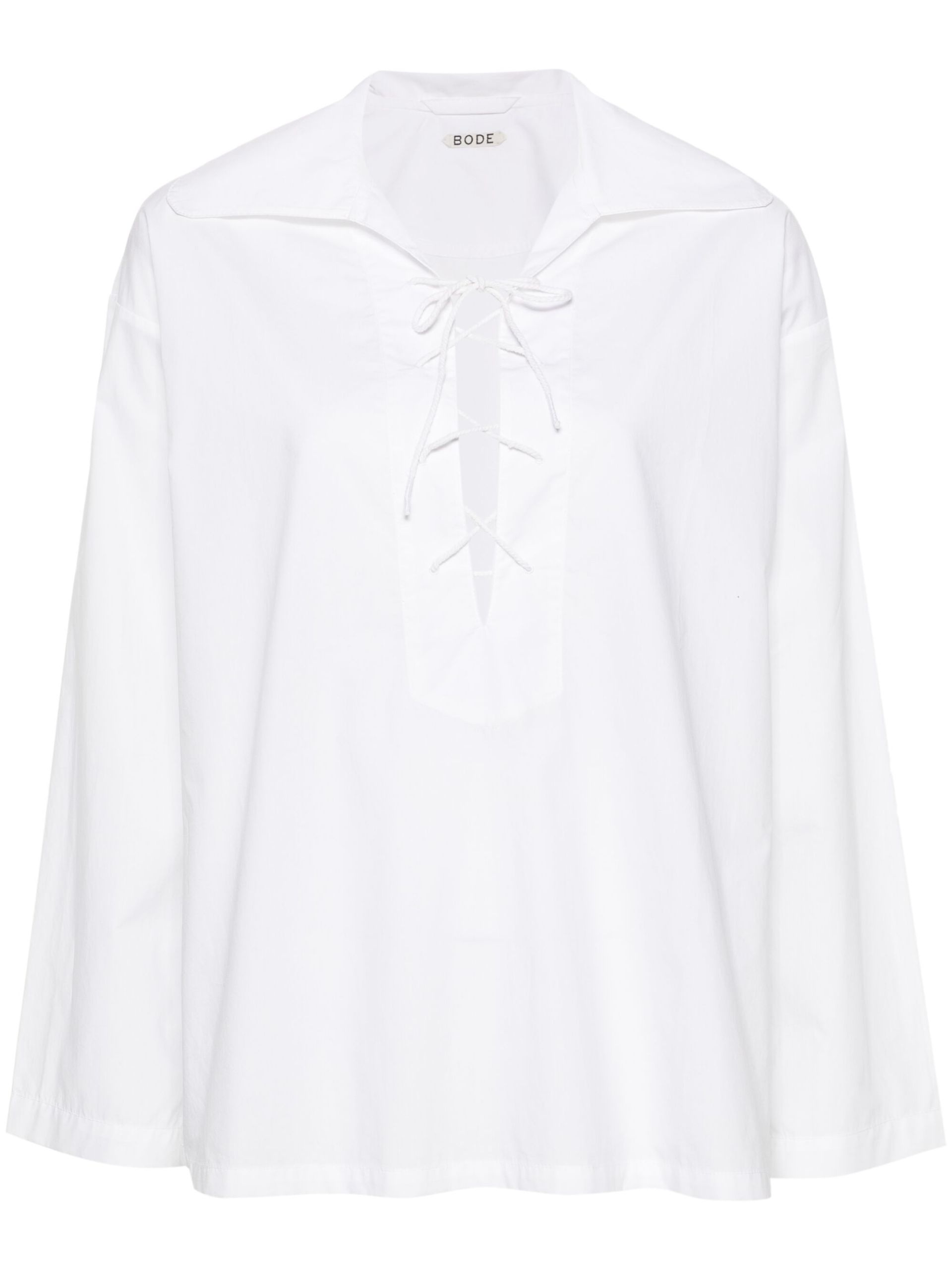 White Bonnie Lace-Up Cotton Shirt - 1