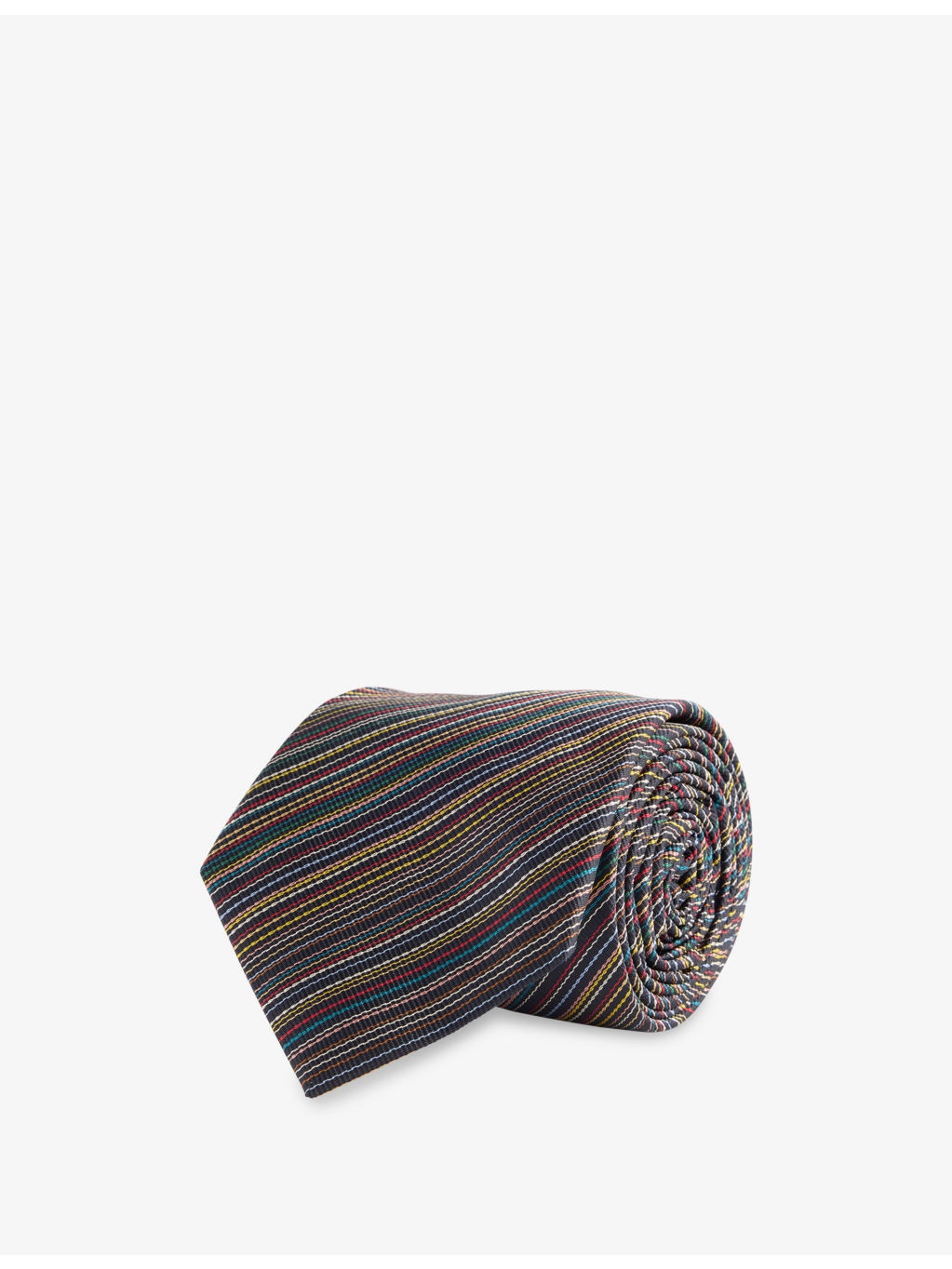Striped Wide-Blade Silk Tie - 1