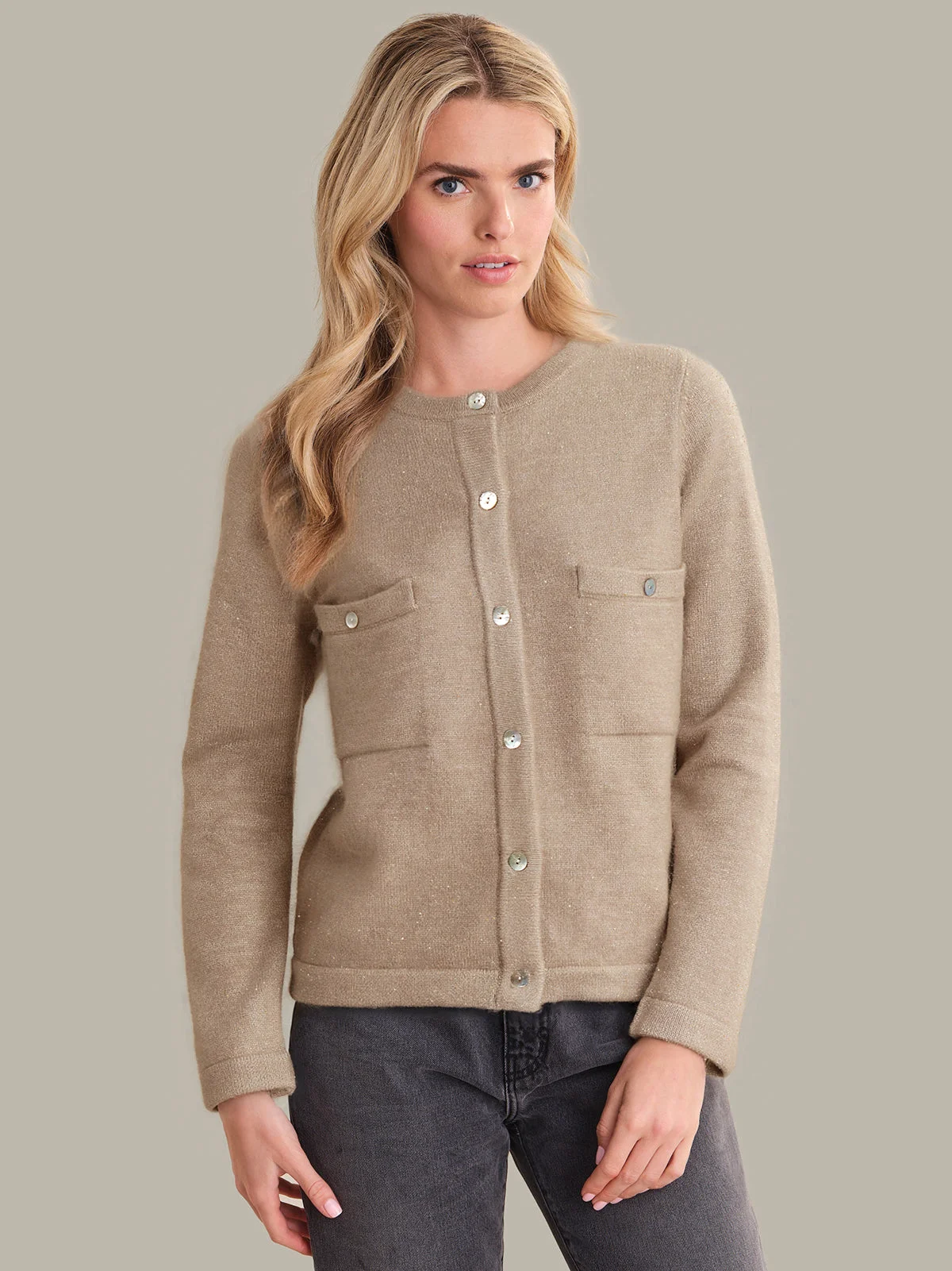 Coral: Cashmere Blend Cardigan - 1