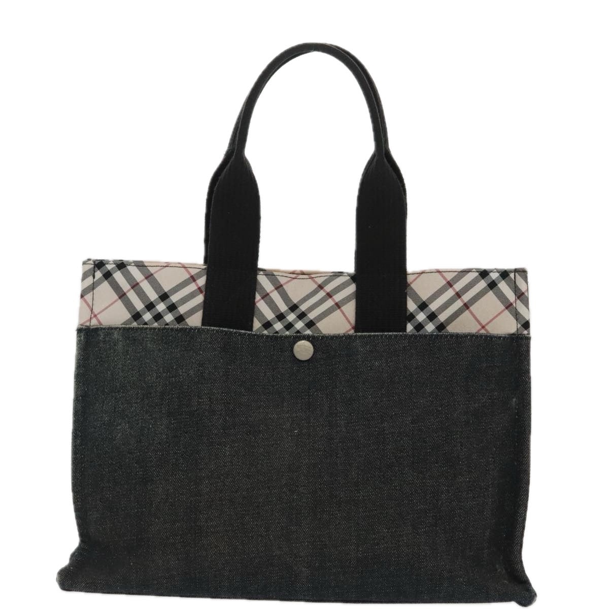 Burberry Blue Label Tote Bag Canvas Silver Black - 13