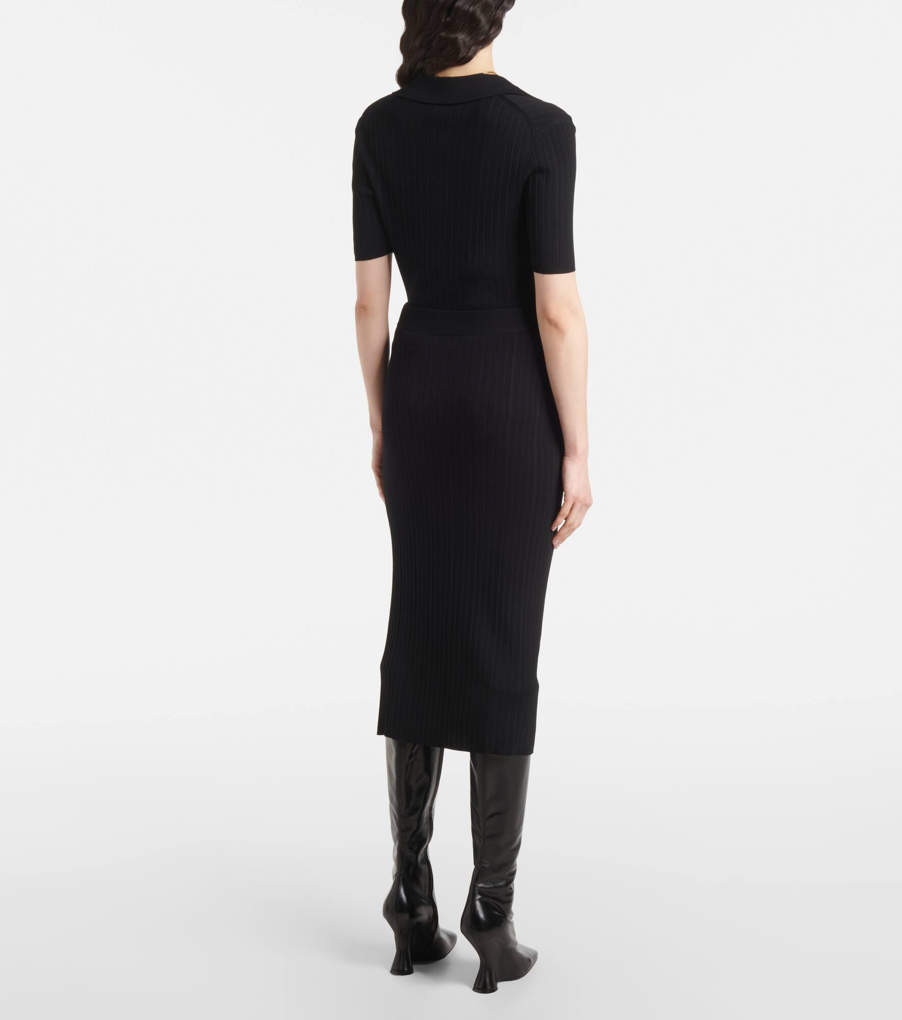Ribbed-knit midi skirt - 3