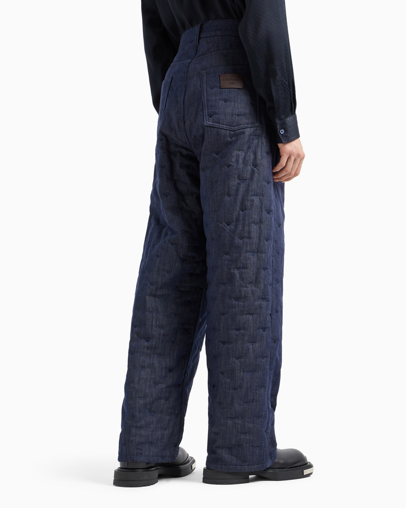 DENIM JEANS WITH ALL-OVER MICRO-EAGLE EMBROIDERY 3