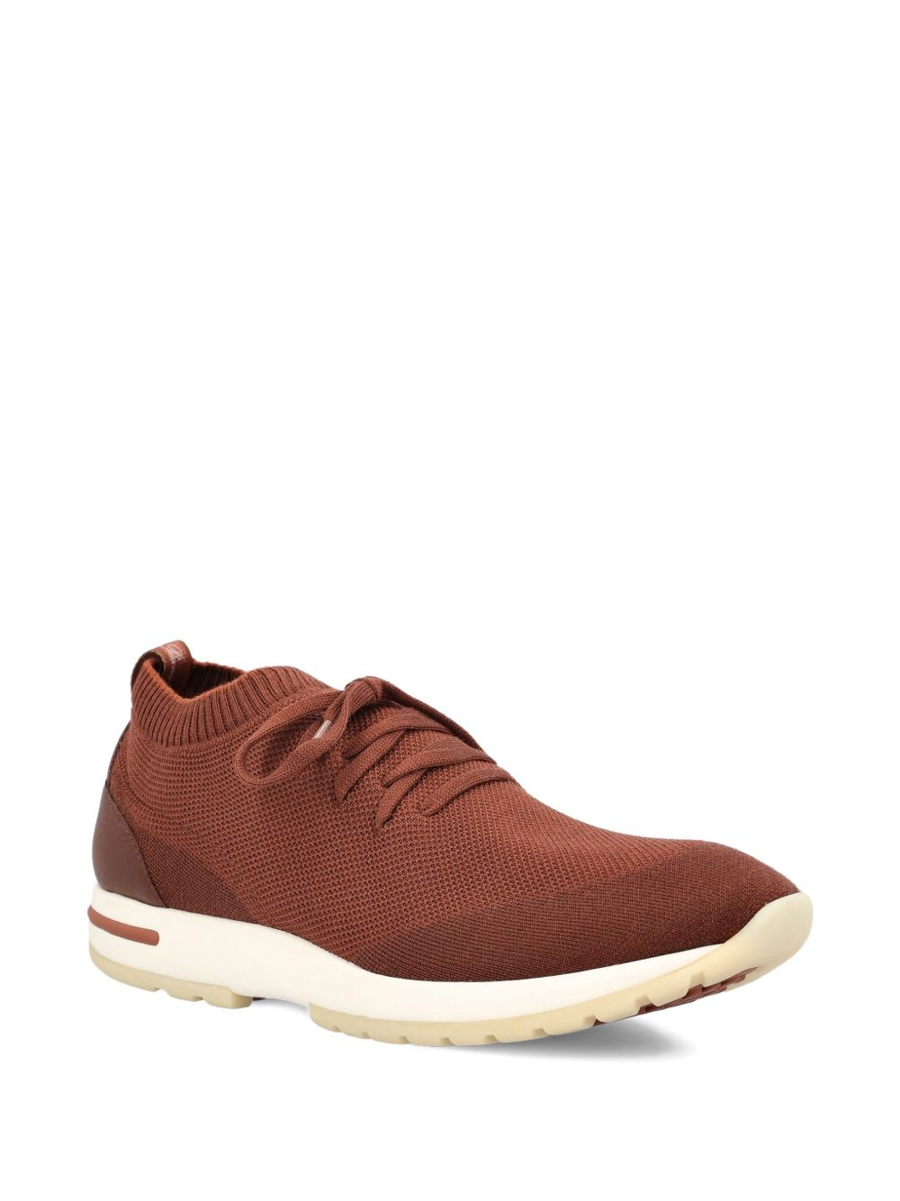 knitted leather sneakers - 2