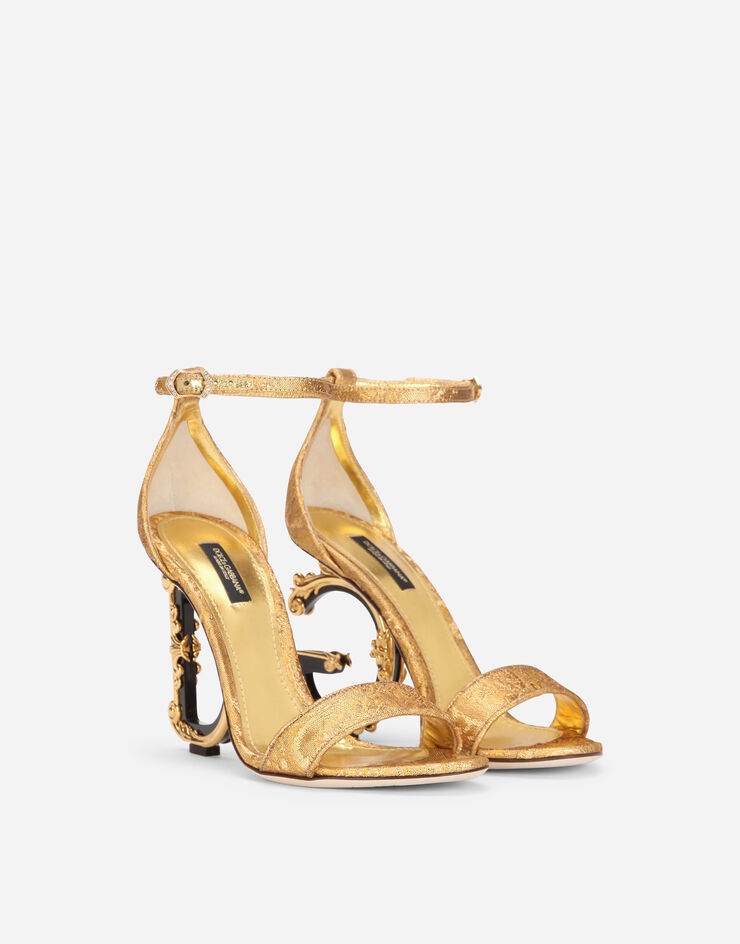 Brocade sandals with baroque DG heel - 2