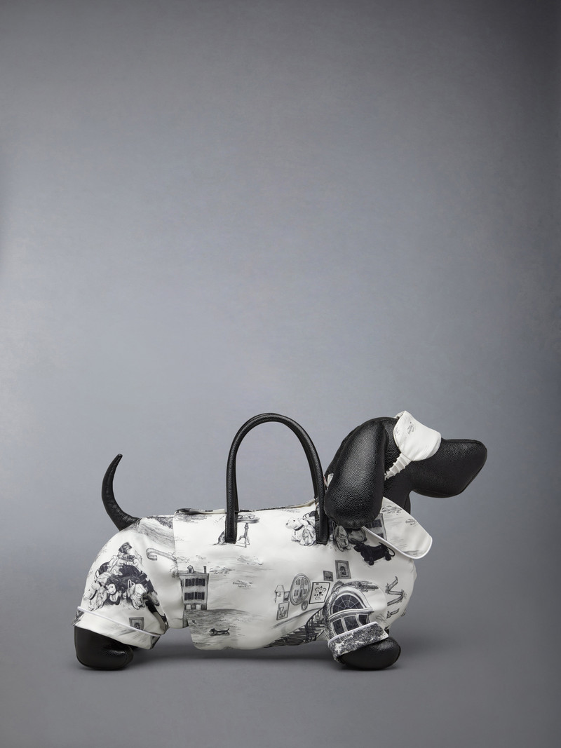 PAJAMA HECTOR BAG IN SILK TWILL AND PEBBLE GRAIN LEATHER 3