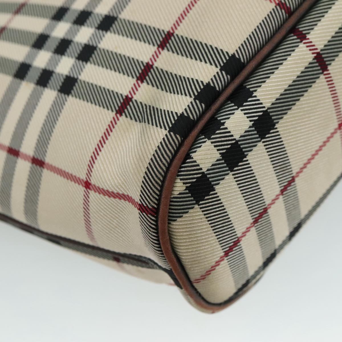 Burberry Nova Check Hand Bag Canvas Beige - 13