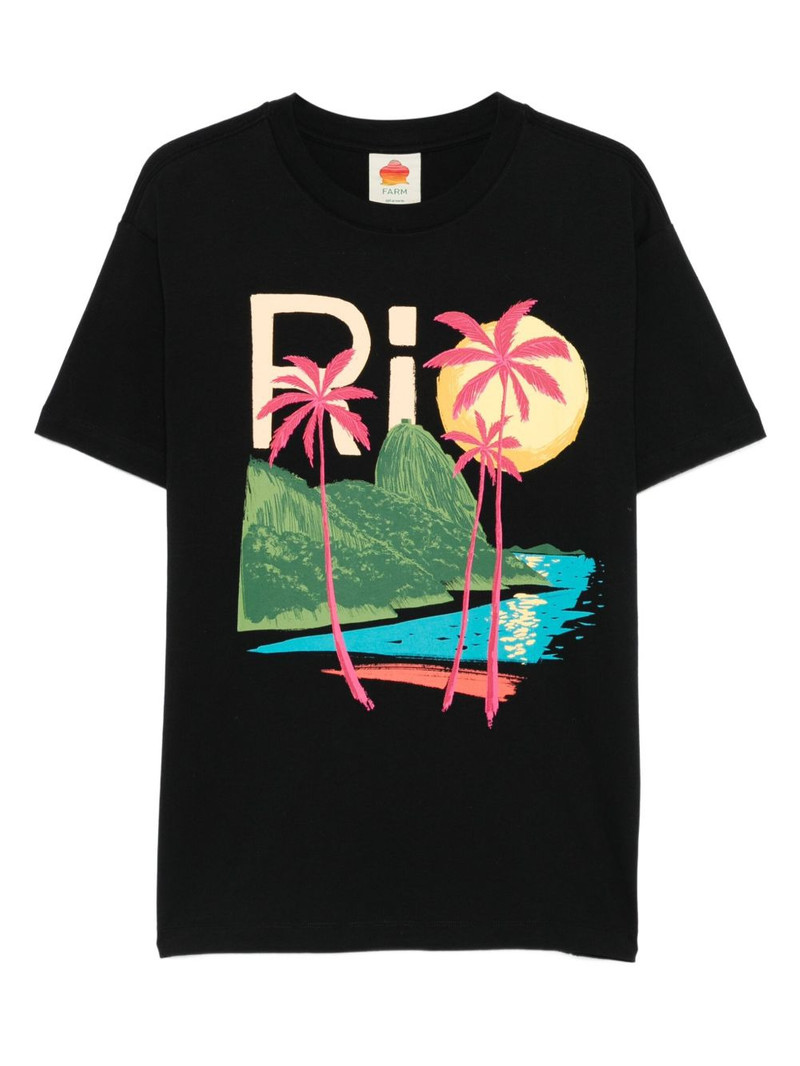 Rio landscape-print T-shirt 1