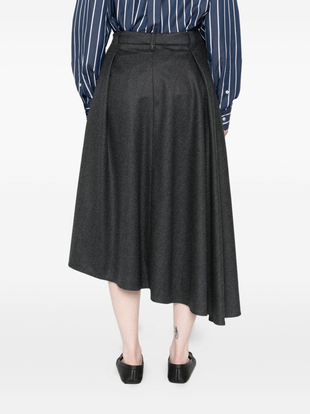 pleated asymmetric skirt - 4