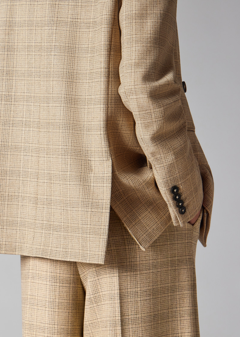 Women's Stone Check Double-Breasted Blazer 10