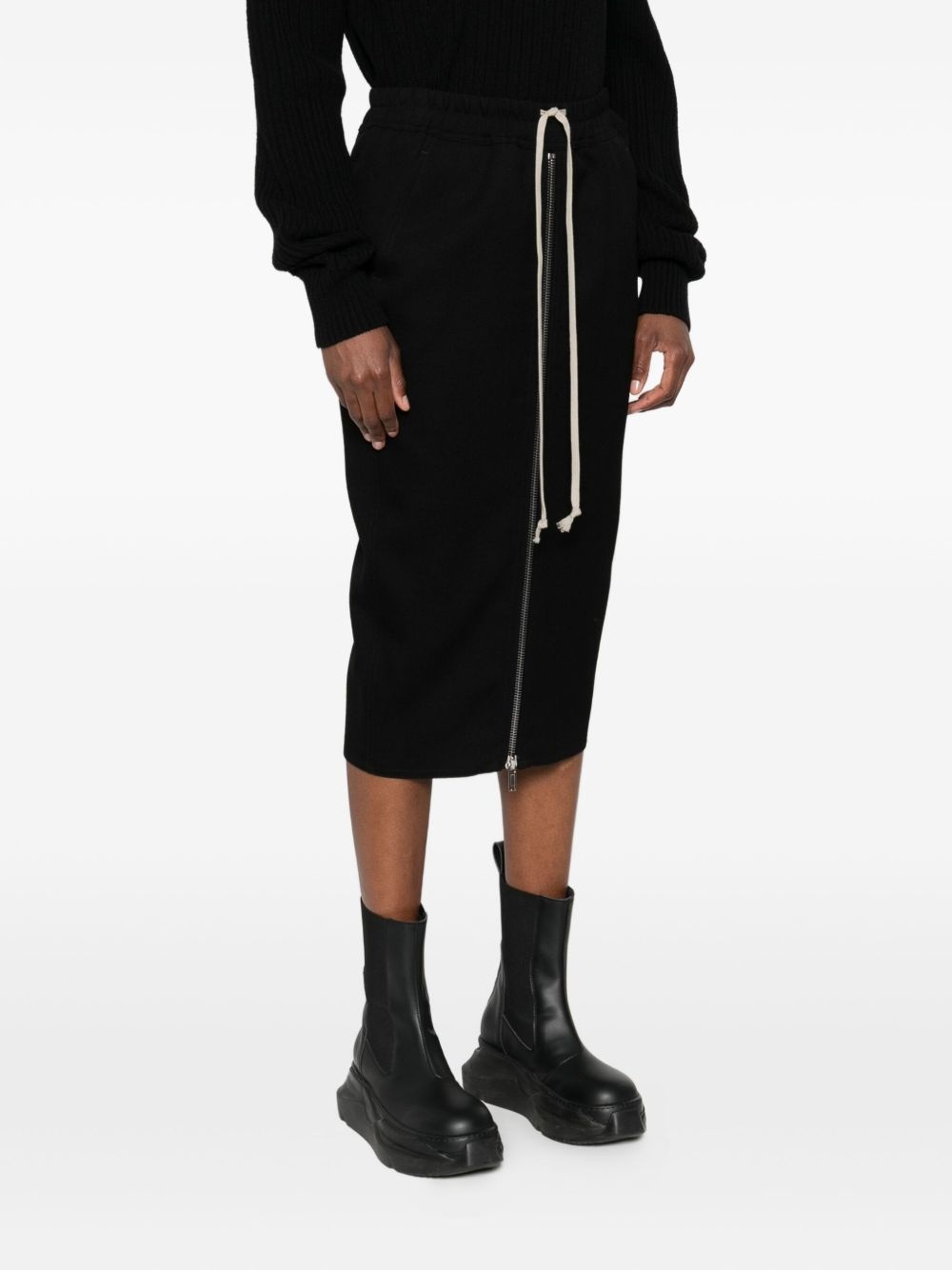 zip-front drawstring midi skirt - 3