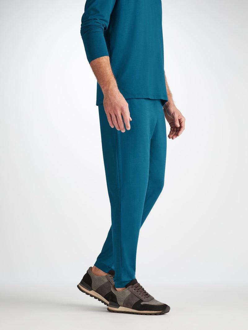 Derek Rose Men's Track Pants Basel Micro Modal Stretch Poseidon Blue outlook