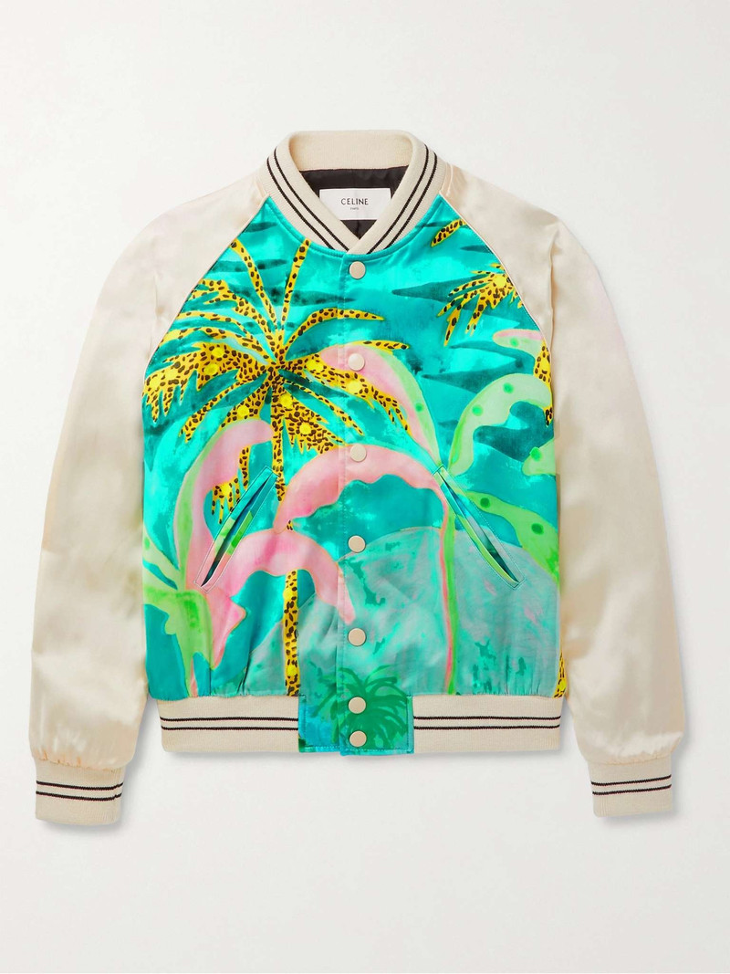 Teddy Logo-Print Satin Bomber Jacket 1