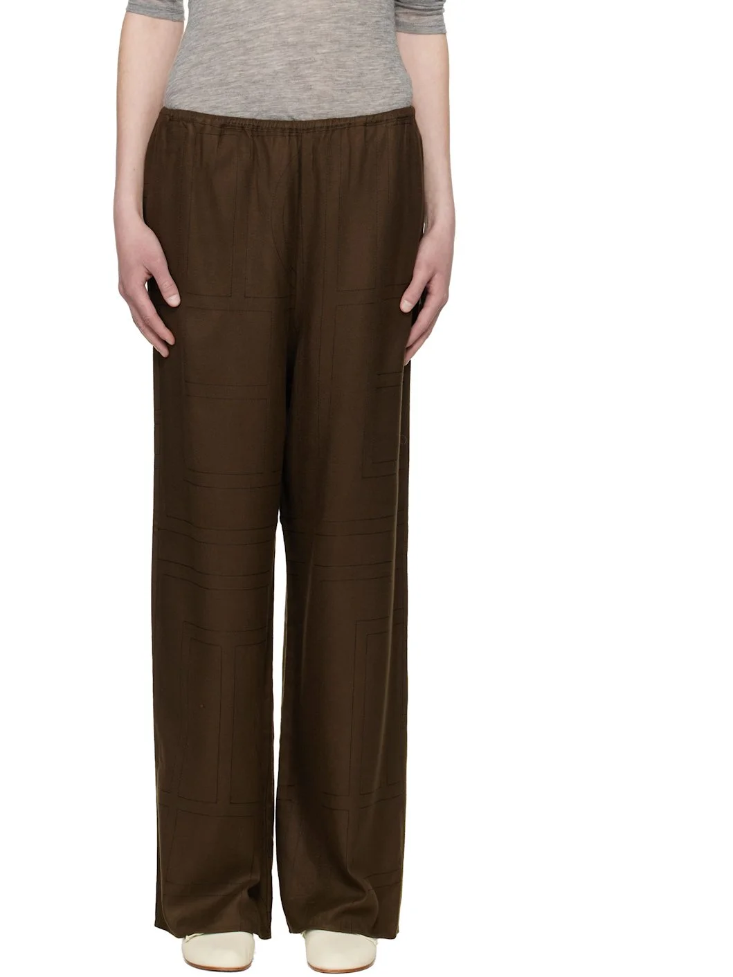 Brown Monogram Flannel Lounge Pants - 1