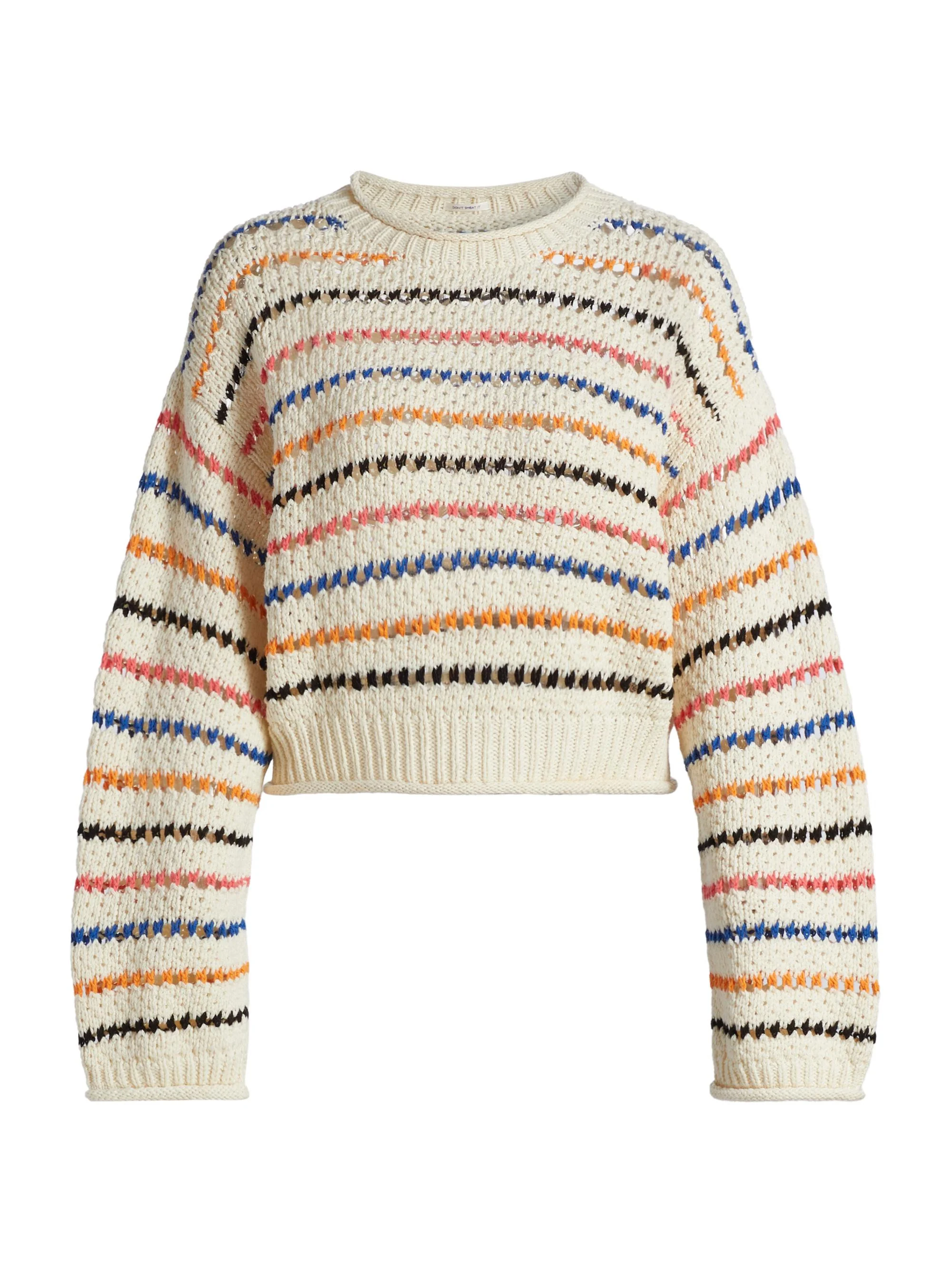 Women's The Bell Sleeve Striped Cotton Sweater - She Sells Seashells - 1