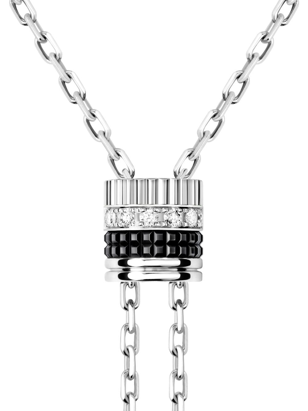 18kt white gold Quatre Black Edition diamond tie necklace - 3