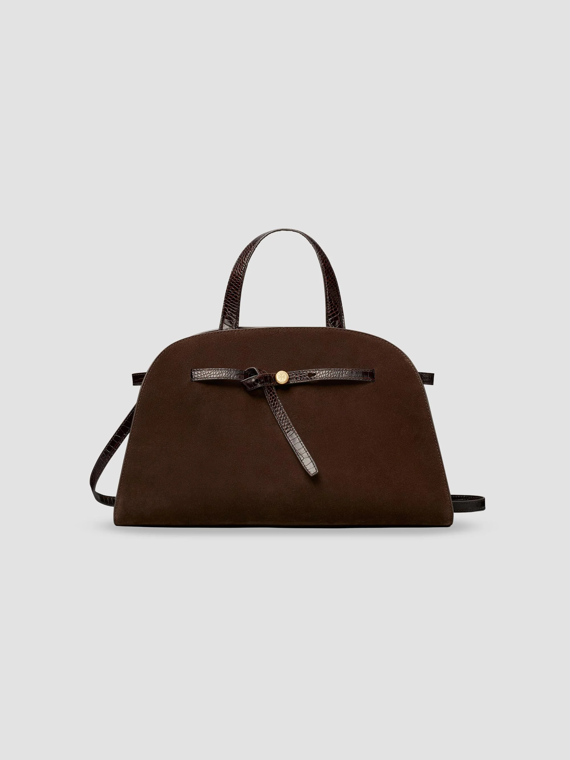 Women's Romy Suede Top Handle Bag - Dark Cocoa - 1
