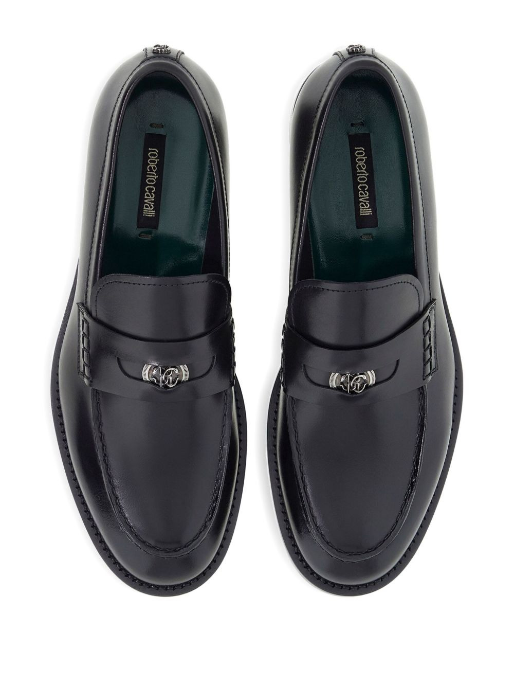 logo-plaque loafers - 3