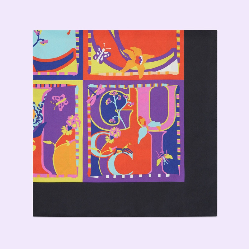 GUCCI Gucci pop print twill carré outlook