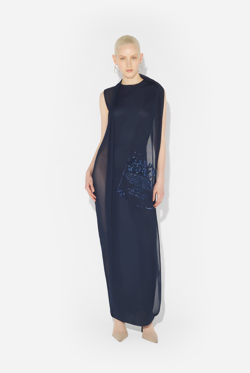 THE LONG NAVY EMBROIDERED DRESS 1