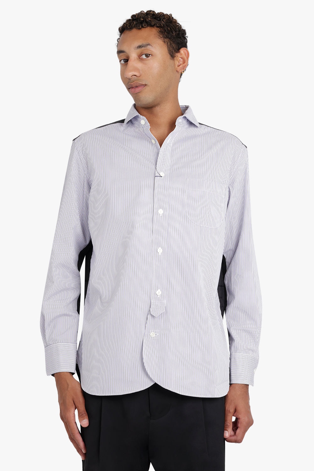 COTTON STRIPE NYLON RIP STOP | WHITE/BLUE/NAVY BLUE - 3