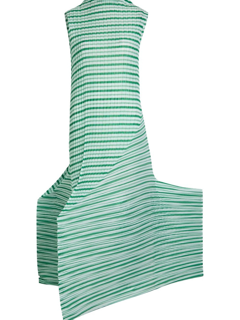 ISSEY MIYAKE pleated striped midi dress outlook