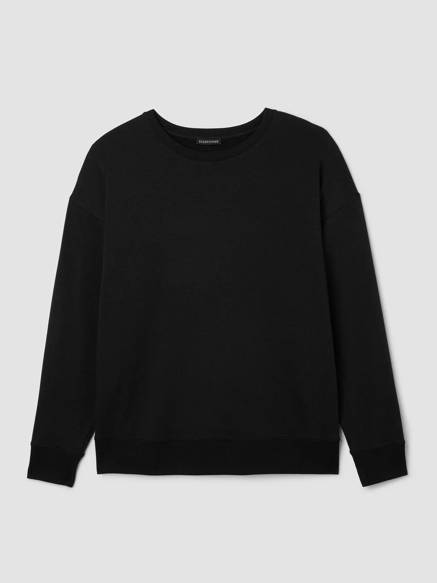 Cozy Brushed Terry Hug Crew Neck Long Top - 1