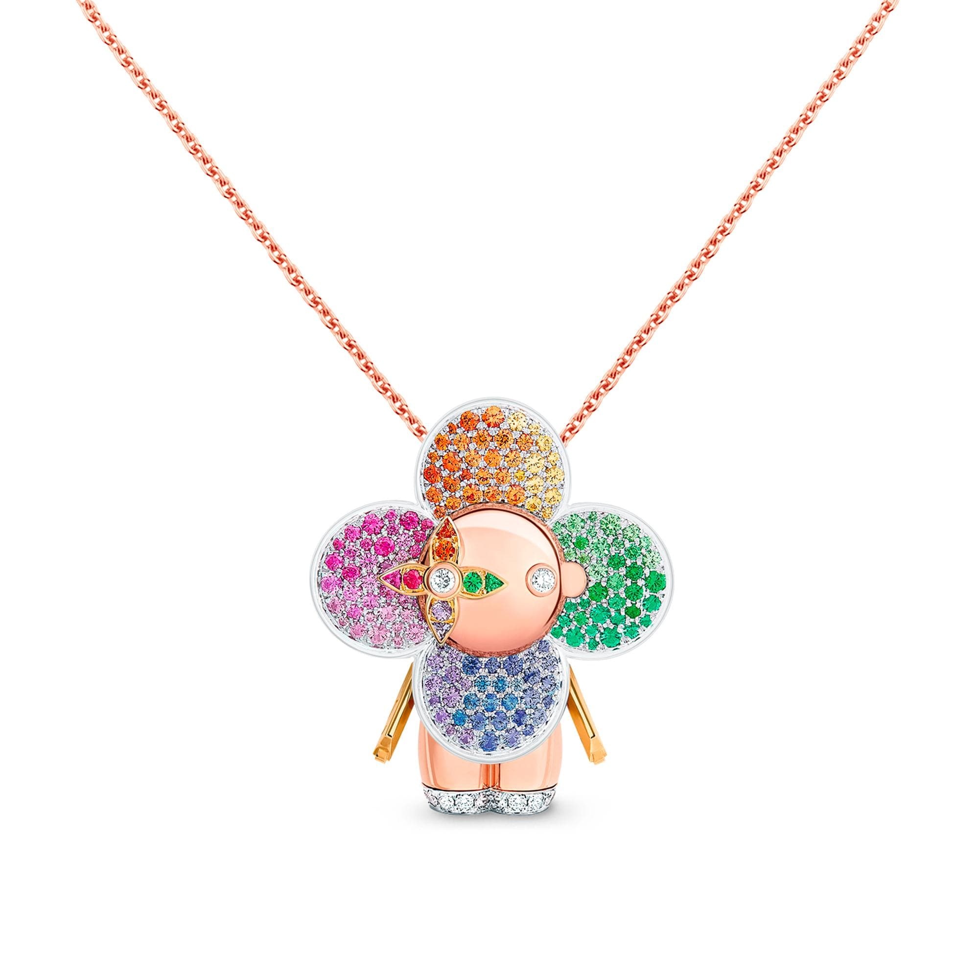 Vivienne Rainbow Pendant, 3 Golds, Diamonds & Colored Gemstones - 1