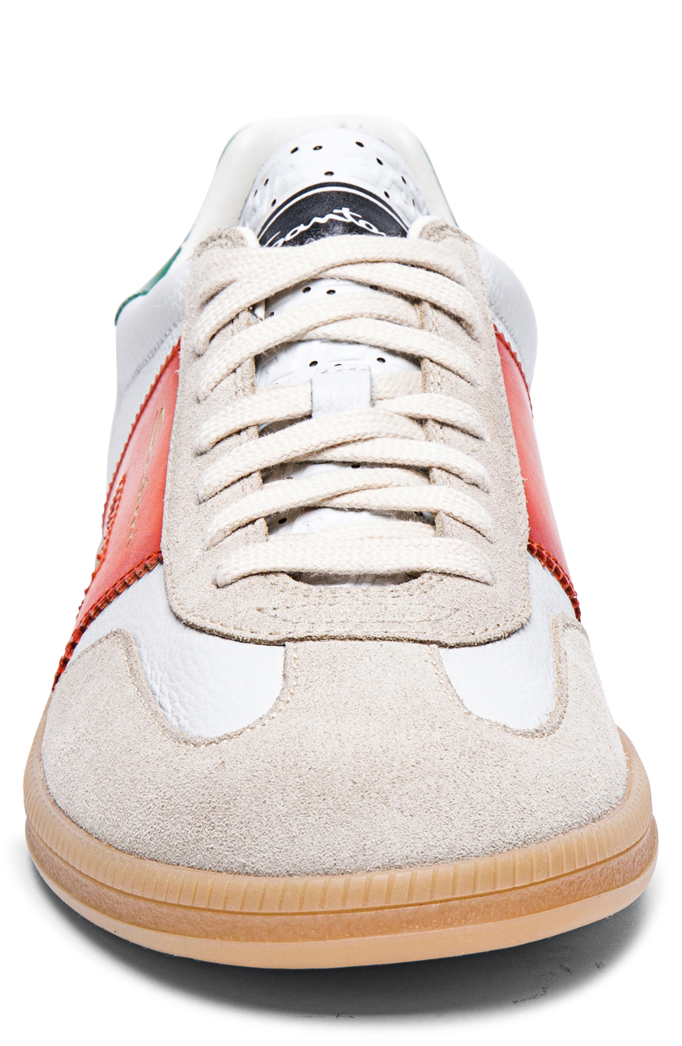 Santoni Olympic Low Top Sneaker in White Orange Green at Nordstrom - 4