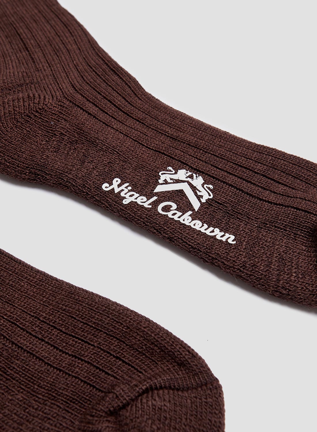Wool Cushion Sole Crew Sock in Brown - 3