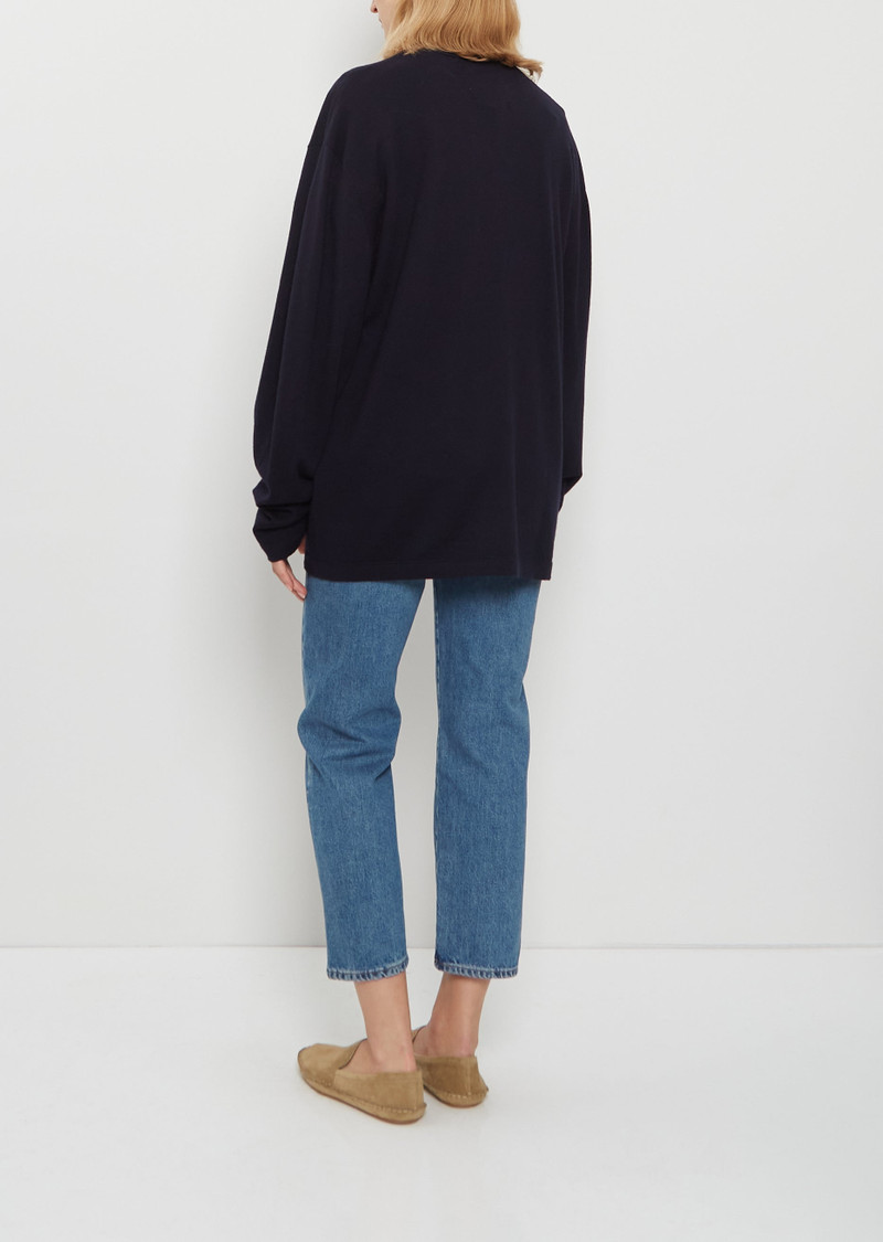 extreme cashmere n°452 Rock Wool Cashmere Top — Navy outlook