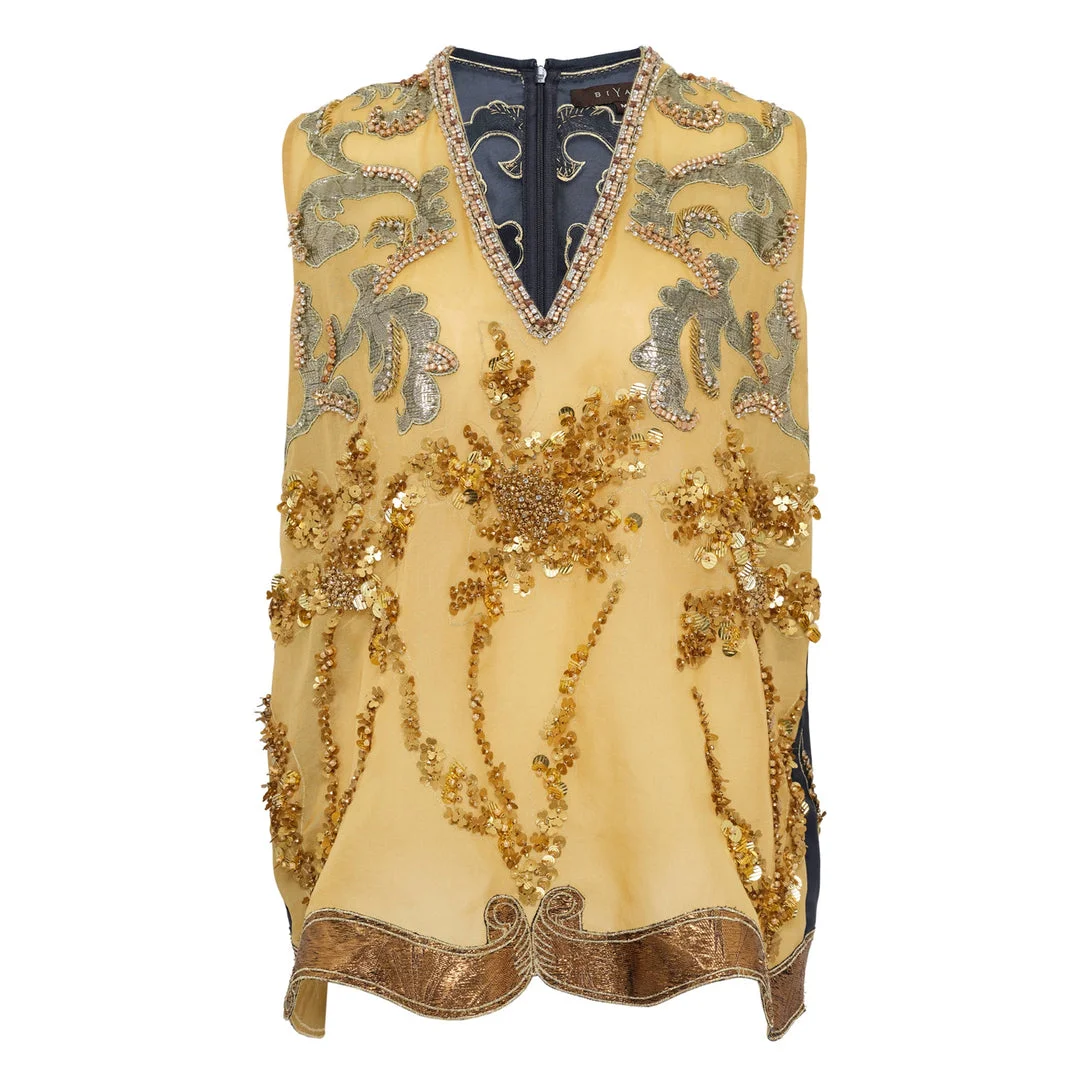 Embellished Duo Tone Organza Top - 1