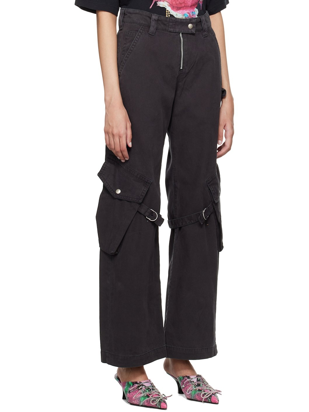 Gray Cargo Pocket Trousers - 2