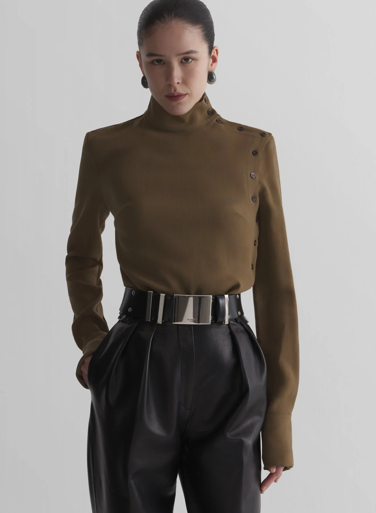 khaki fencing shirt - 1